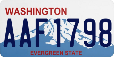 WA license plate AAF1798