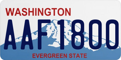 WA license plate AAF1800