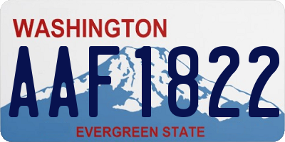 WA license plate AAF1822