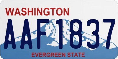 WA license plate AAF1837