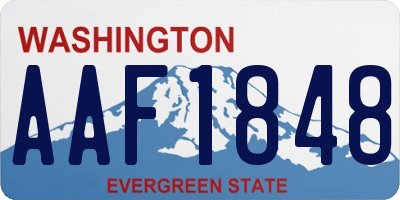WA license plate AAF1848