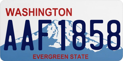 WA license plate AAF1858