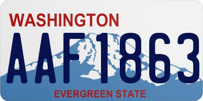 WA license plate AAF1863