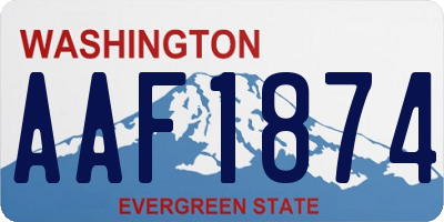 WA license plate AAF1874