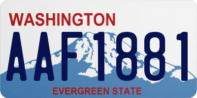 WA license plate AAF1881