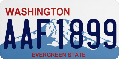 WA license plate AAF1899