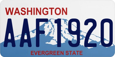 WA license plate AAF1920