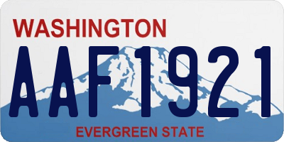 WA license plate AAF1921