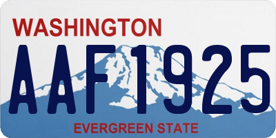 WA license plate AAF1925