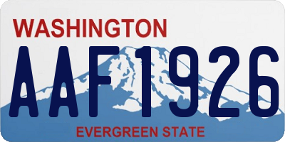 WA license plate AAF1926