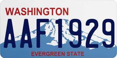 WA license plate AAF1929