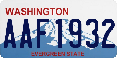 WA license plate AAF1932