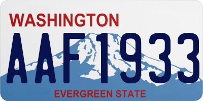 WA license plate AAF1933