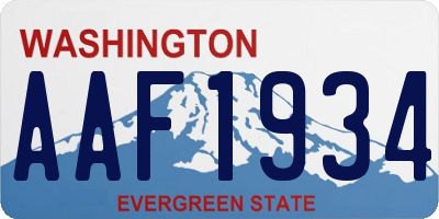 WA license plate AAF1934