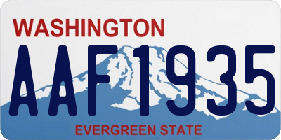 WA license plate AAF1935