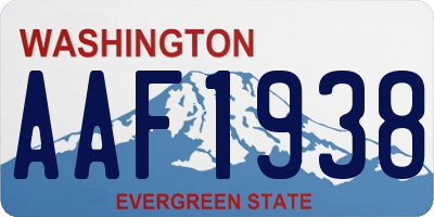 WA license plate AAF1938