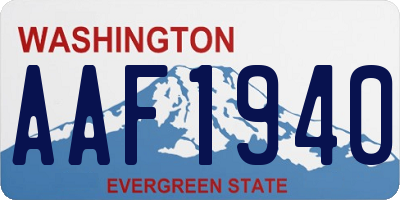WA license plate AAF1940