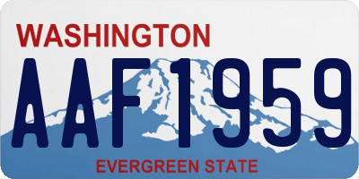 WA license plate AAF1959