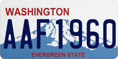 WA license plate AAF1960
