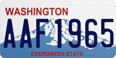 WA license plate AAF1965