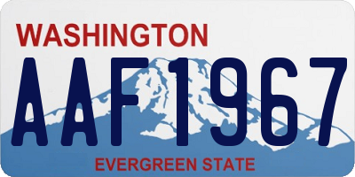 WA license plate AAF1967