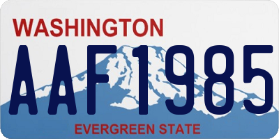 WA license plate AAF1985