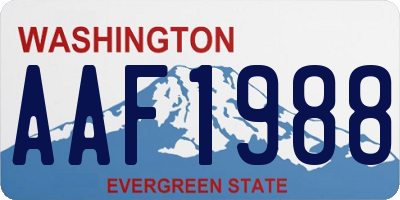WA license plate AAF1988