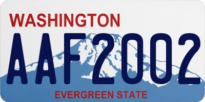 WA license plate AAF2002