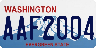 WA license plate AAF2004