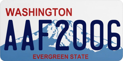 WA license plate AAF2006