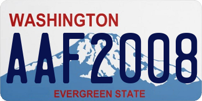 WA license plate AAF2008