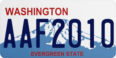 WA license plate AAF2010