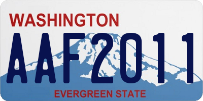 WA license plate AAF2011