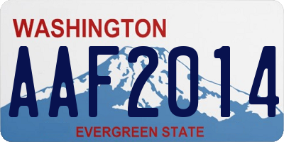 WA license plate AAF2014