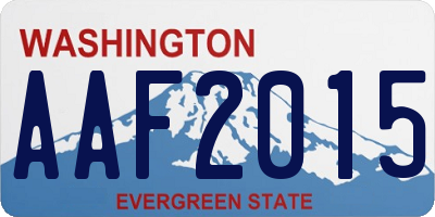 WA license plate AAF2015