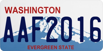 WA license plate AAF2016