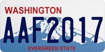 WA license plate AAF2017