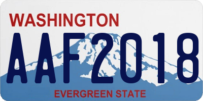 WA license plate AAF2018