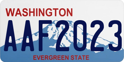 WA license plate AAF2023