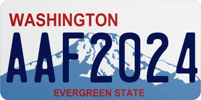 WA license plate AAF2024