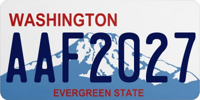 WA license plate AAF2027