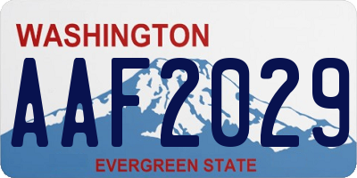 WA license plate AAF2029