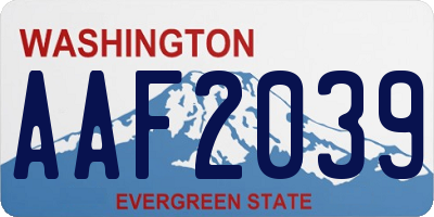 WA license plate AAF2039