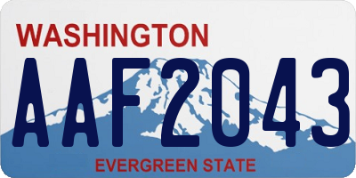 WA license plate AAF2043