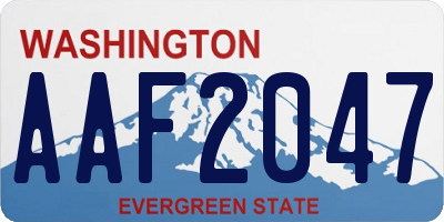 WA license plate AAF2047