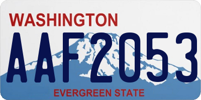 WA license plate AAF2053