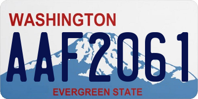 WA license plate AAF2061