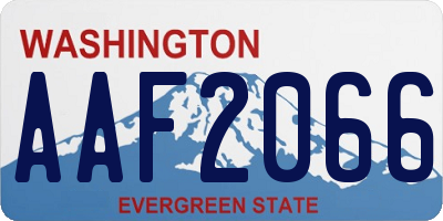 WA license plate AAF2066