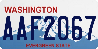 WA license plate AAF2067