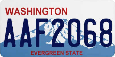 WA license plate AAF2068